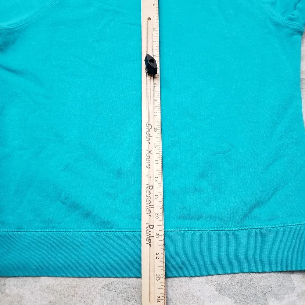 Nike Sweatshirt Womens Medium Green Full Zip Hooded Spell Out Fleece